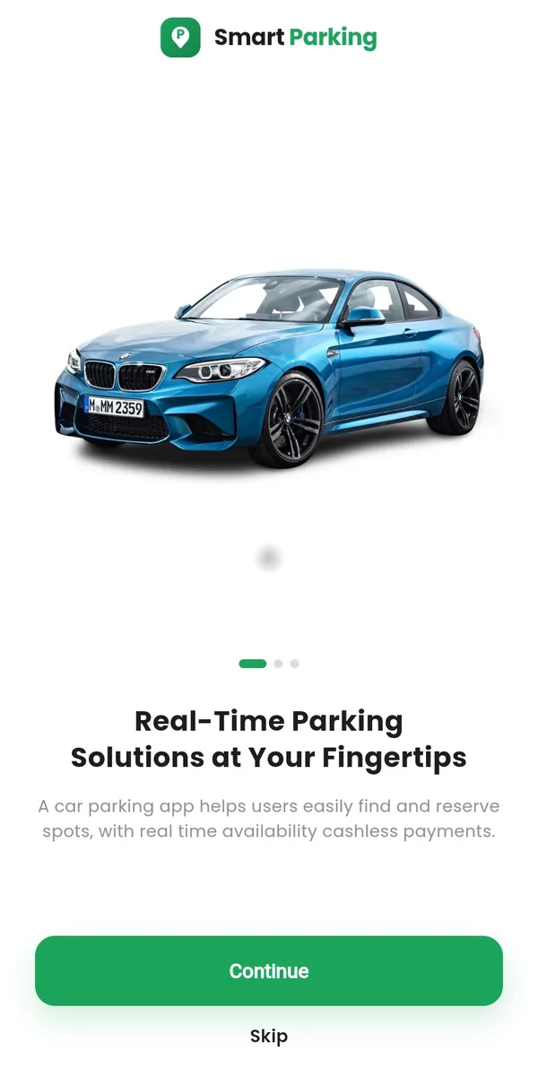 Smart Parking — Real-time parking finder — map, reserve, EV charging