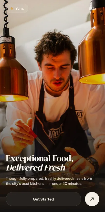 Yum — Food delivery — discovery, cart and checkout