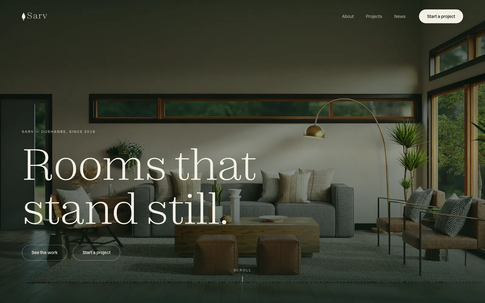 Sarv, an interior studio website built by Pamir Technology